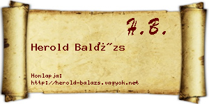 Herold Balázs névjegykártya